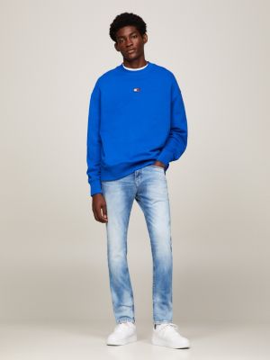 denim scanton slim fit jeans mit hellem fade-effekt für herren - tommy jeans