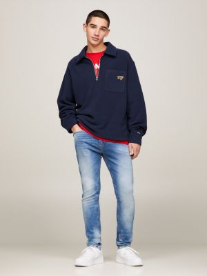 jean slim fuselé délavé denim pour hommes tommy jeans