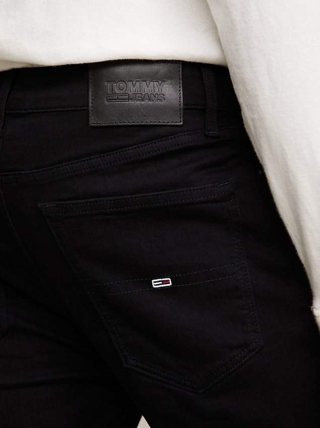 denim simon schwarze skinny fit jeans für herren - tommy jeans
