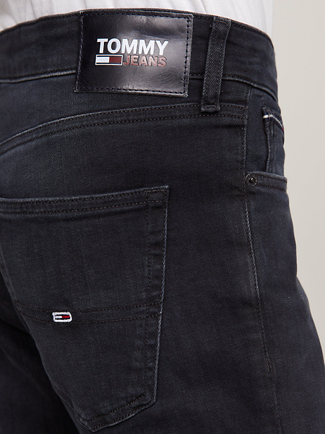 denim scanton zwarte slim fit jeans met fading voor heren - tommy jeans