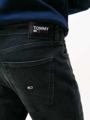 vaqueros scanton negros desteñidos denim de hombres tommy jeans