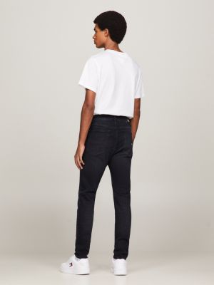 Simon Skinny Fit Faded Black Jeans, Denim