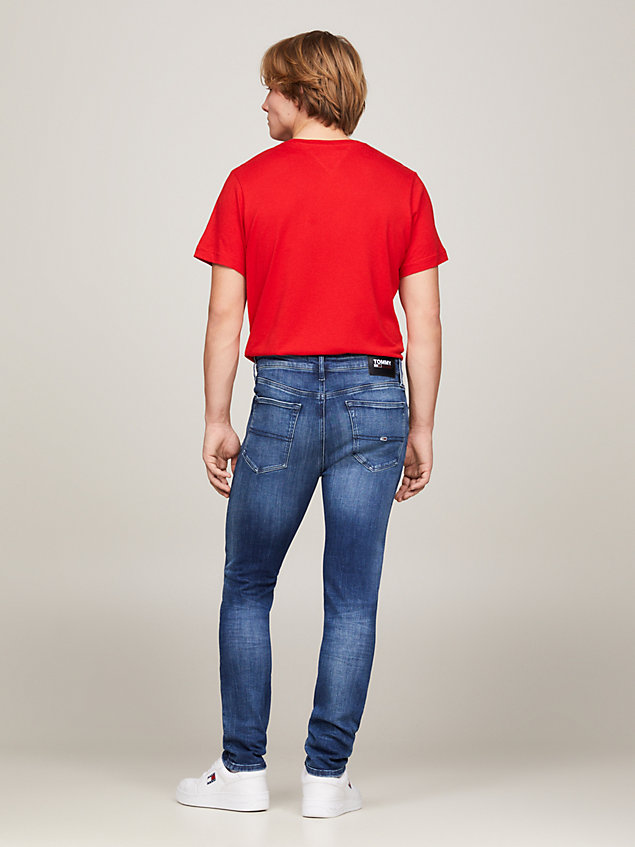 denim simon skinny fit jeans mit fade-effekt für herren - tommy jeans