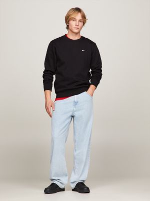 Flag Patch Fleece Sweatshirt | BLACK | Tommy Hilfiger