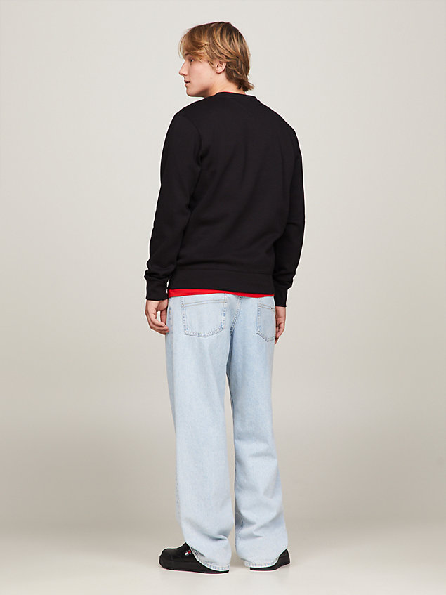 black flag patch fleece sweatshirt for men tommy jeans