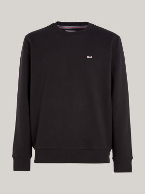 Flag Patch Fleece Sweatshirt | Black | Tommy Hilfiger