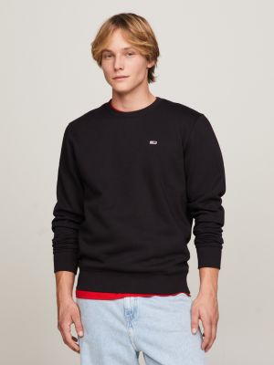 Flag Patch Fleece Sweatshirt | Black | Tommy Hilfiger