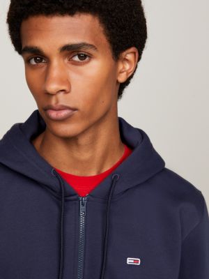 Pure Cotton Fleece Zip-Thru Hoody | Blue | Tommy Hilfiger