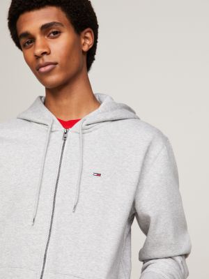 Organic Cotton Fleece Zip-Thru Hoody | GREY | Tommy Hilfiger