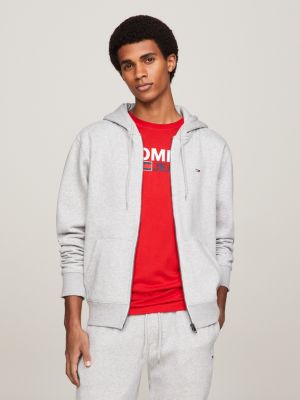 Veste à capuche homme Tommy Jeans rouge doublée en molleton