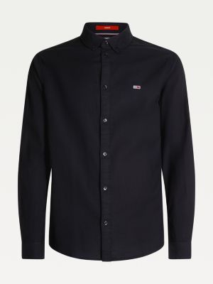 black tommy hilfiger button up