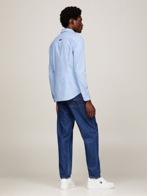 Stretch Oxford Cotton Slim Fit Shirt | Blue | Tommy Hilfiger
