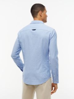 Stretch Oxford Cotton Slim Fit Shirt — Blue 5