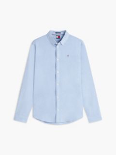 Stretch Oxford Cotton Slim Fit Shirt — Blue 8