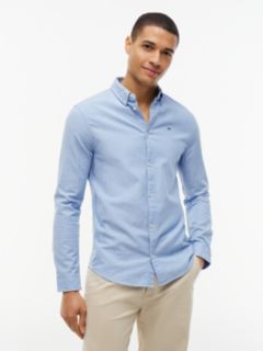Stretch Oxford Cotton Slim Fit Shirt — Blue 1