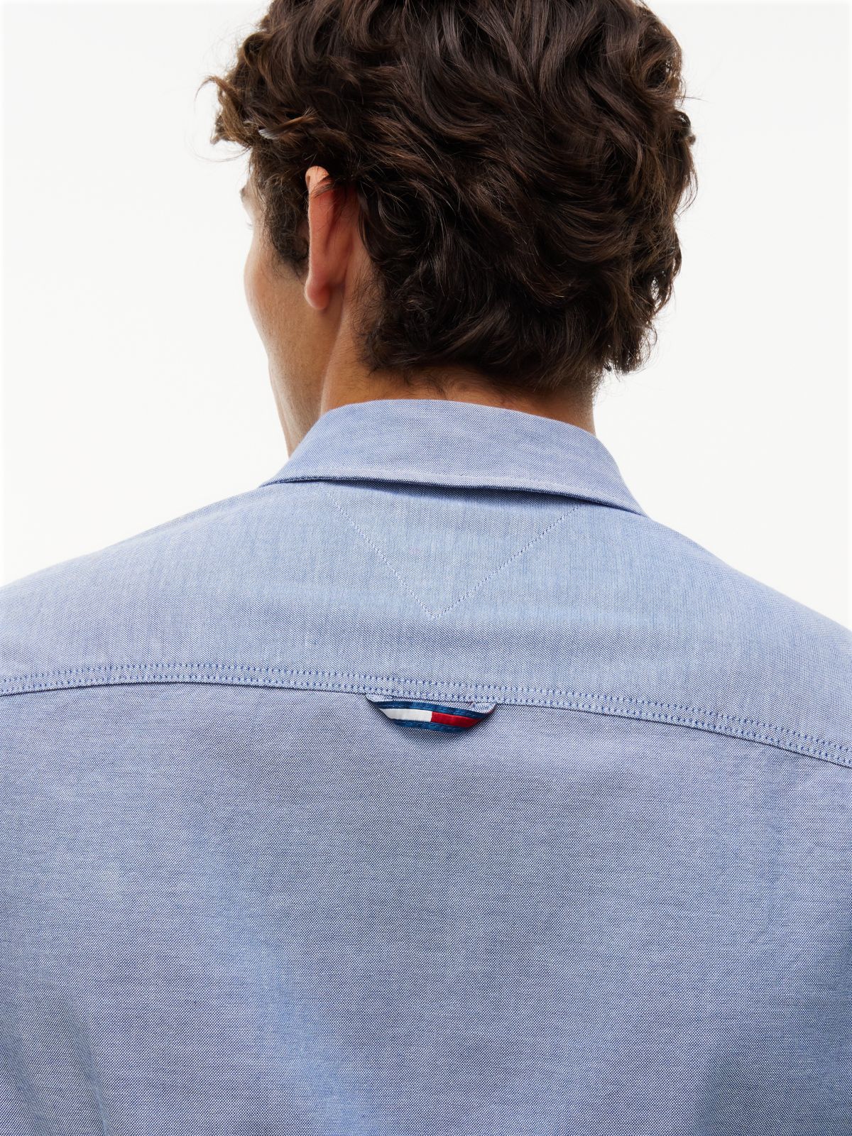 Stretch Oxford Cotton Slim Fit Shirt — Blue
