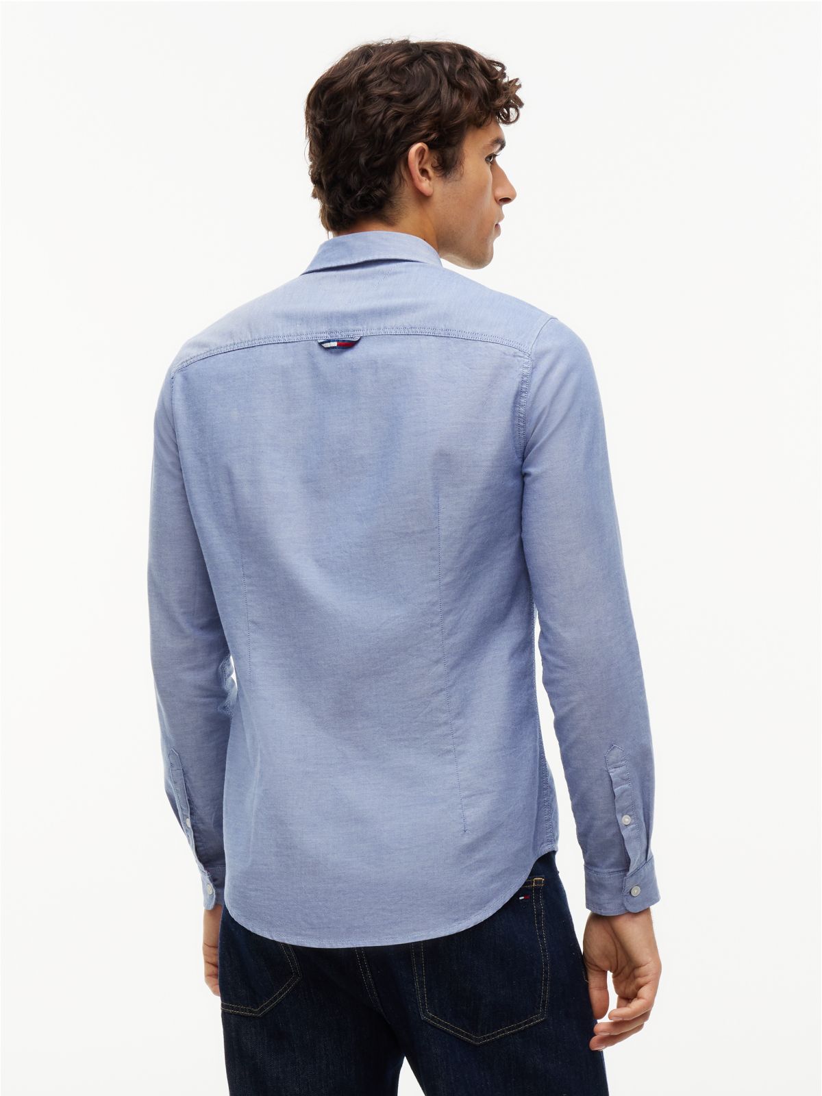 Stretch Oxford Cotton Slim Fit Shirt — Blue