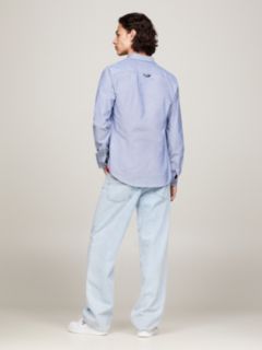 Stretch Oxford Cotton Slim Fit Shirt — Blue 6