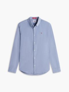 Stretch Oxford Cotton Slim Fit Shirt — Blue 8