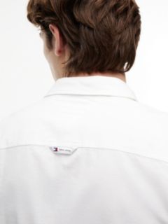 Stretch Oxford Cotton Slim Fit Shirt — White 4