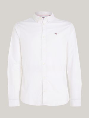 Stretch Oxford Cotton Slim Fit Shirt | White | Tommy Hilfiger