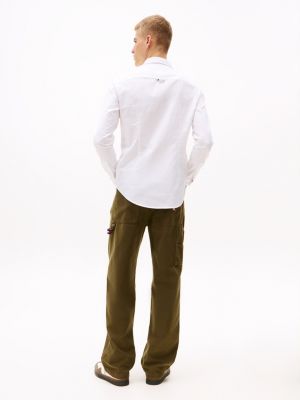 Stretch Oxford Cotton Slim Fit Shirt | White | Tommy Hilfiger