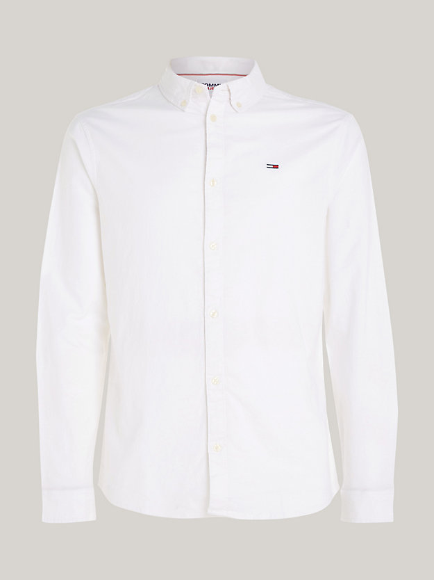 Stretch Oxford Cotton Slim Fit Shirt | White | Tommy Hilfiger
