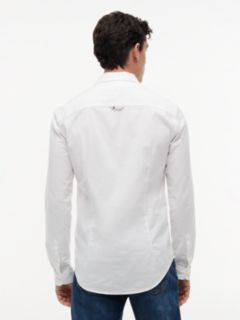 Stretch Oxford Cotton Slim Fit Shirt — White 5