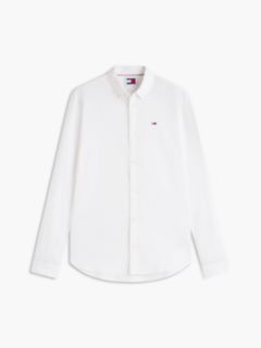 Stretch Oxford Cotton Slim Fit Shirt — White 7