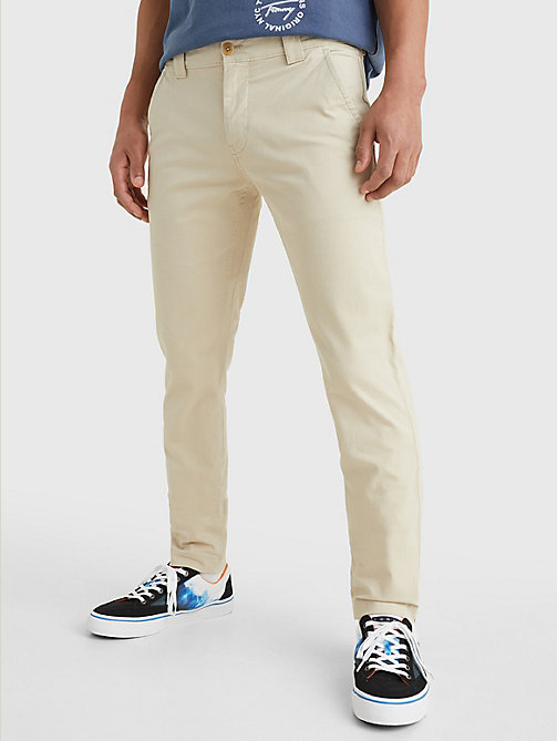 chino slim scanton beige pour hommes tommy jeans