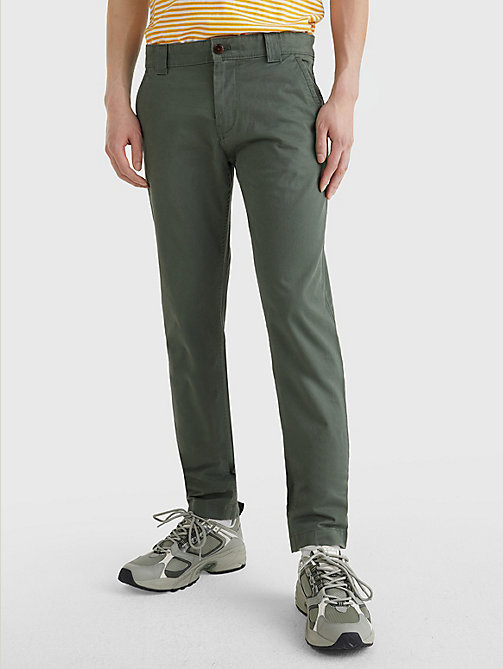 chino slim scanton vert pour hommes tommy jeans