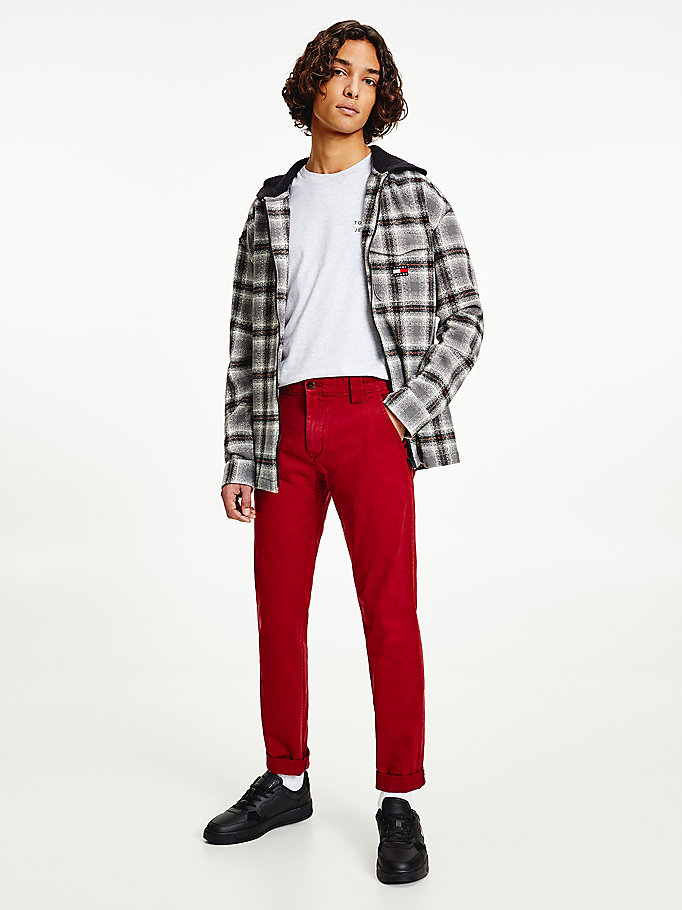chino slim scanton rouge pour hommes tommy jeans