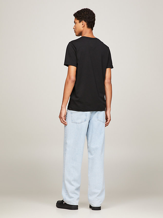 t-shirt classics in cotone biologico black da uomo tommy jeans