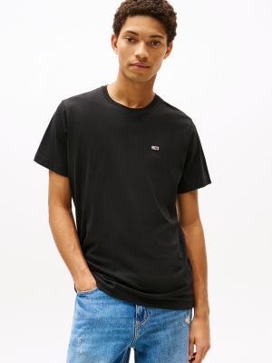 t-shirt coupe standard classics en coton black pour hommes tommy jeans