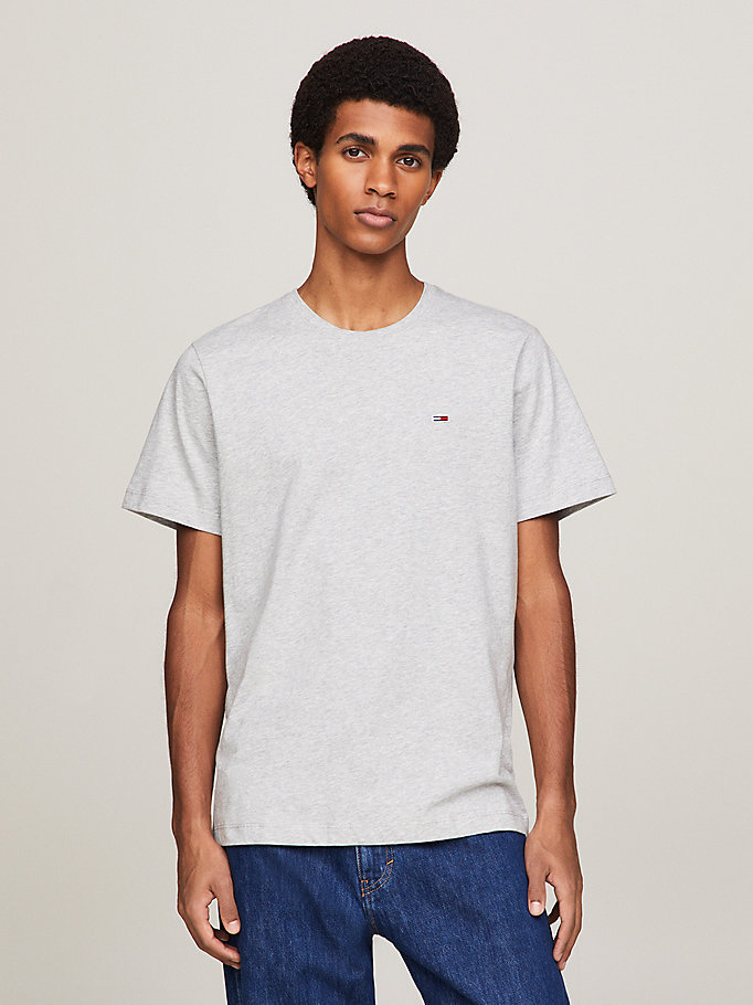 grey classics organic cotton t-shirt for men tommy jeans