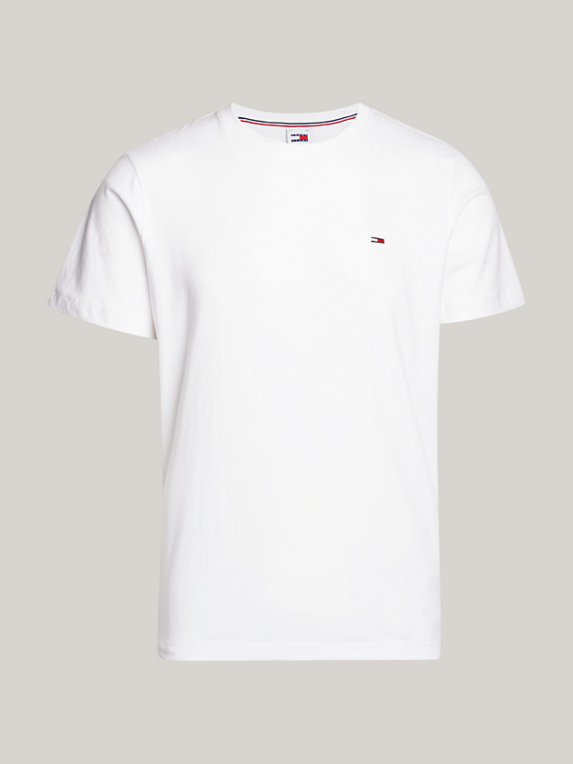 white classics t-shirt van biologisch katoen voor heren - tommy jeans