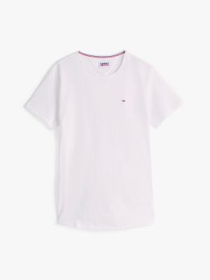 white classics regular fit cotton t-shirt for men tommy jeans