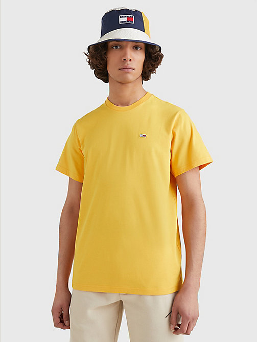 camiseta classics de algodón orgánico amarillo de mujer tommy jeans