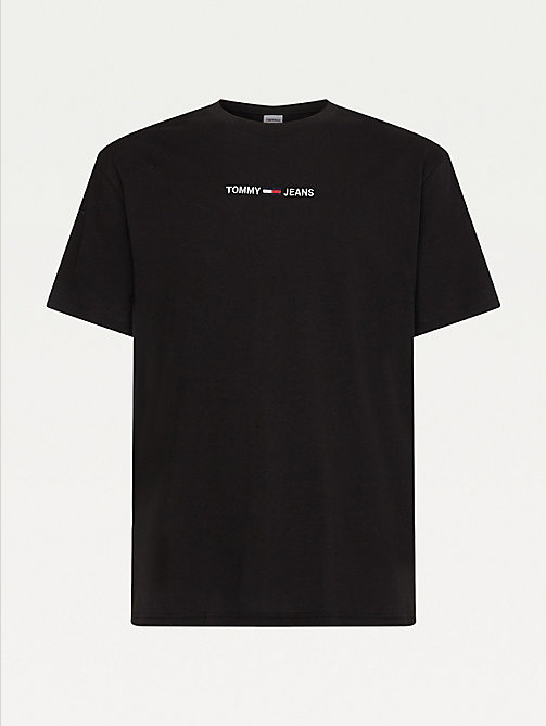 black logo flag patch t-shirt for men tommy jeans