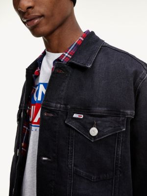 faded denim trucker jacket