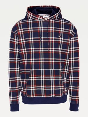 tommy jeans tartan hoodie