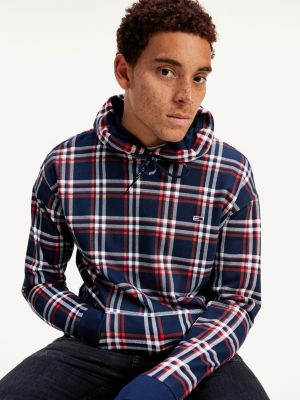 tommy jeans tartan hoodie