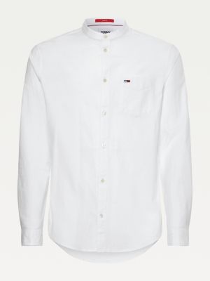 Mandarin Collar Slim Fit Shirt | WHITE | Tommy Hilfiger