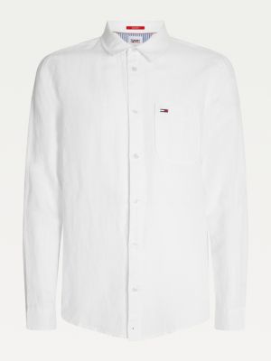 Linen Organic Cotton Stripe Shirt WHITE Tommy Hilfiger