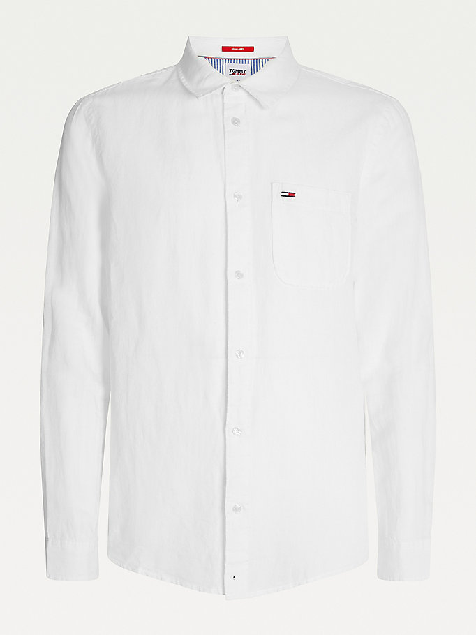 Linen Organic Cotton Stripe Shirt | WHITE | Tommy Hilfiger