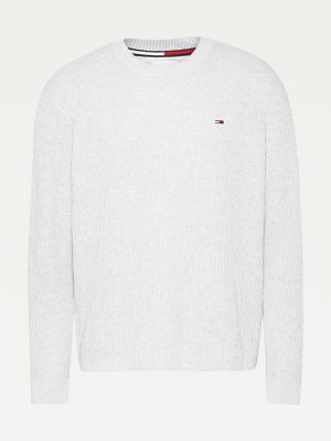 Sviter S Relefnym Uzorom Seryj Tommy Hilfiger