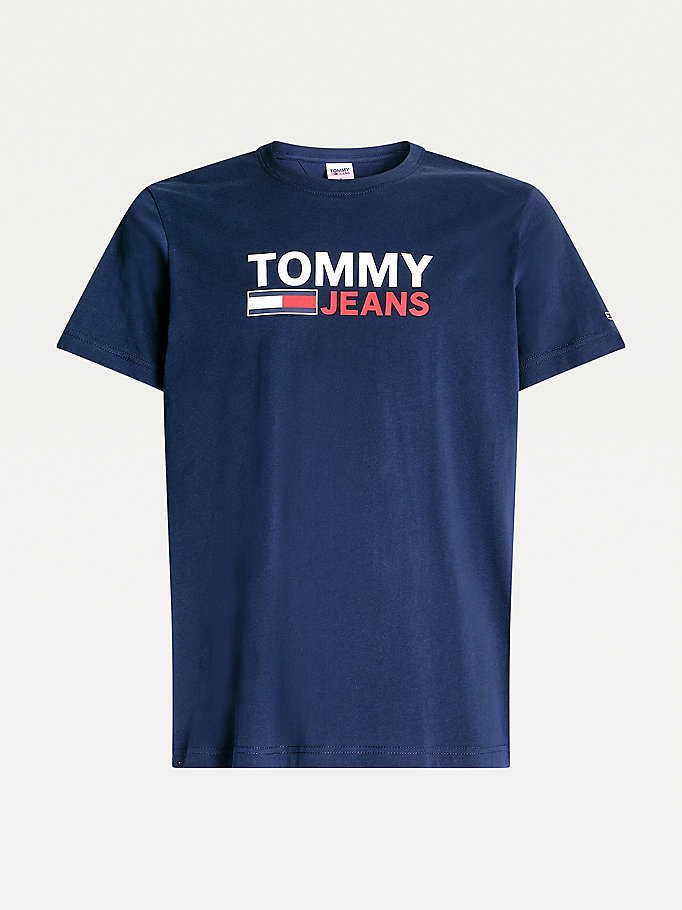 Herren Longsleeve T-Shirt Tommy Hilfiger Jeans Logo Navy DM0DM07457-C87