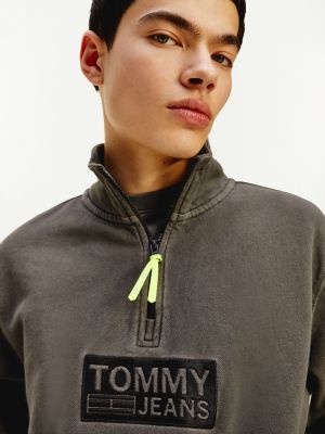 Tonal Logo Mock Turtleneck Sweatshirt Black Tommy Hilfiger