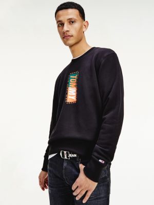 tommy jeans rainbow embroidered crew neck sweatshirt