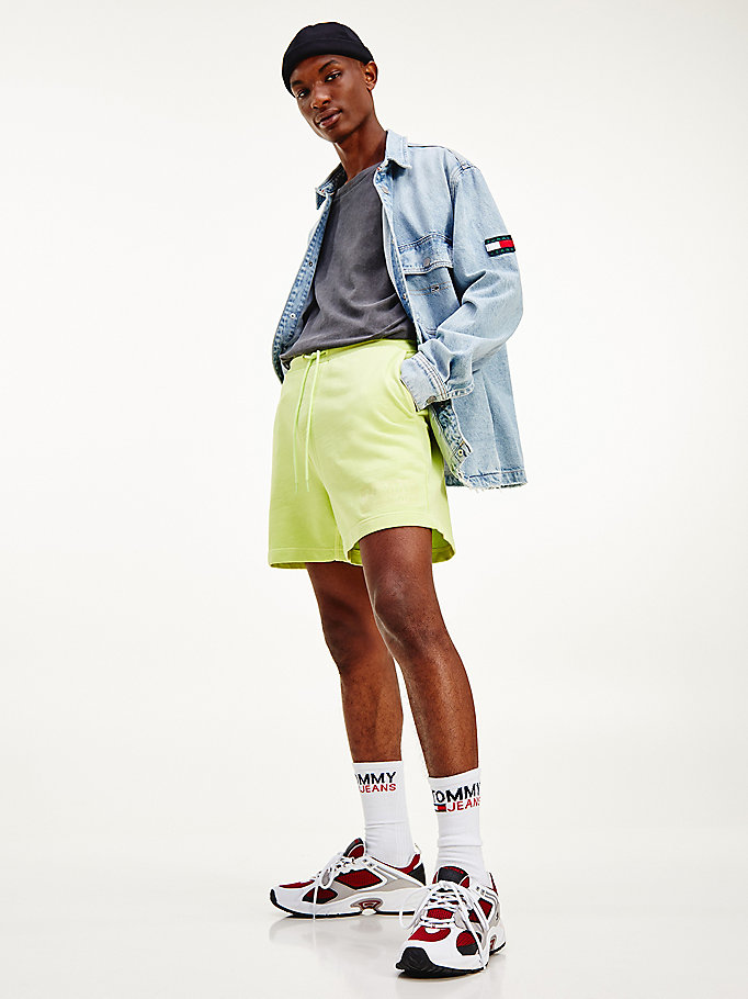 green tonal beach shorts for men tommy jeans